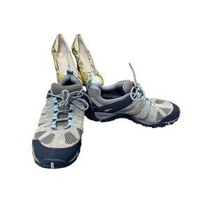 Merrell Womens Brown Suede Canvas Hiking Shoes Sneakers Size 7.5 SKU 9211